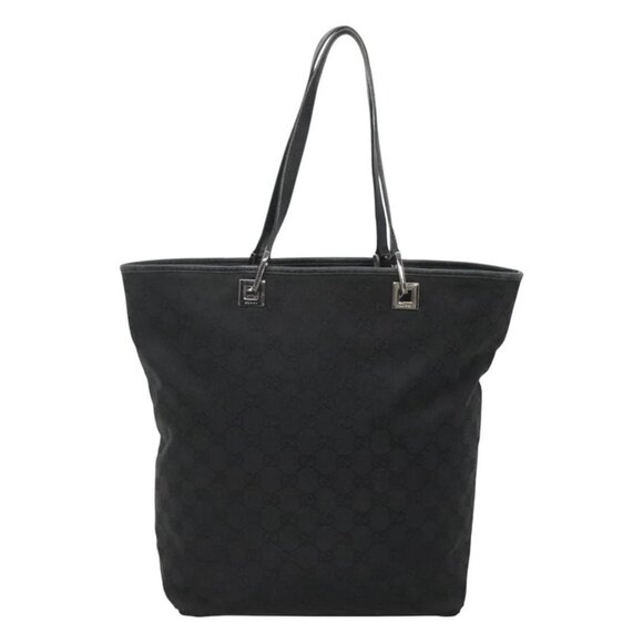 GUCCI GG Canvas Tote Bag Black Silver 31243 Auth bs24537 - Picture 1 of 16